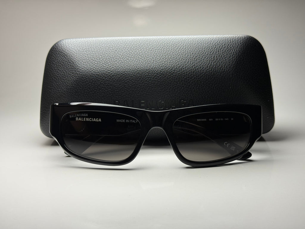 Balenciaga BB0388S 001 Black/Grey Sunglasses 56-19-140