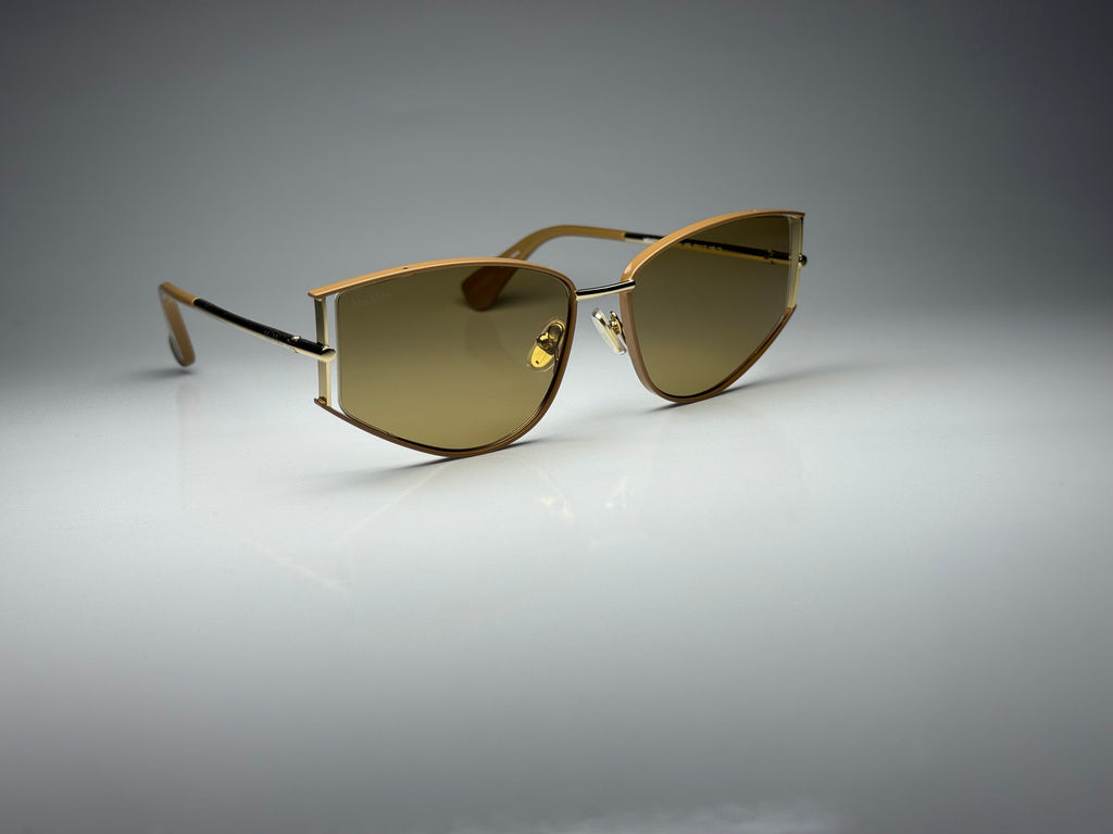 Max Mara MM0141 45E Shiny Light Brown/Brown Sunglasses 58-17-135
