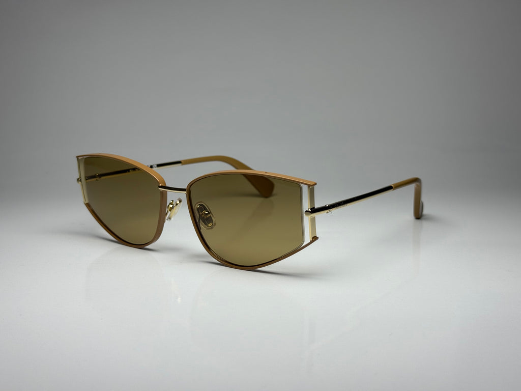 Max Mara MM0141 45E Shiny Light Brown/Brown Sunglasses 58-17-135