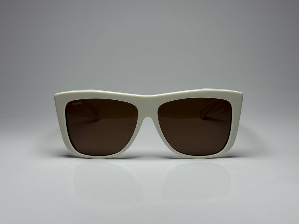 Max Mara MM0066 21E Sunglasses – White / Brown Mirror