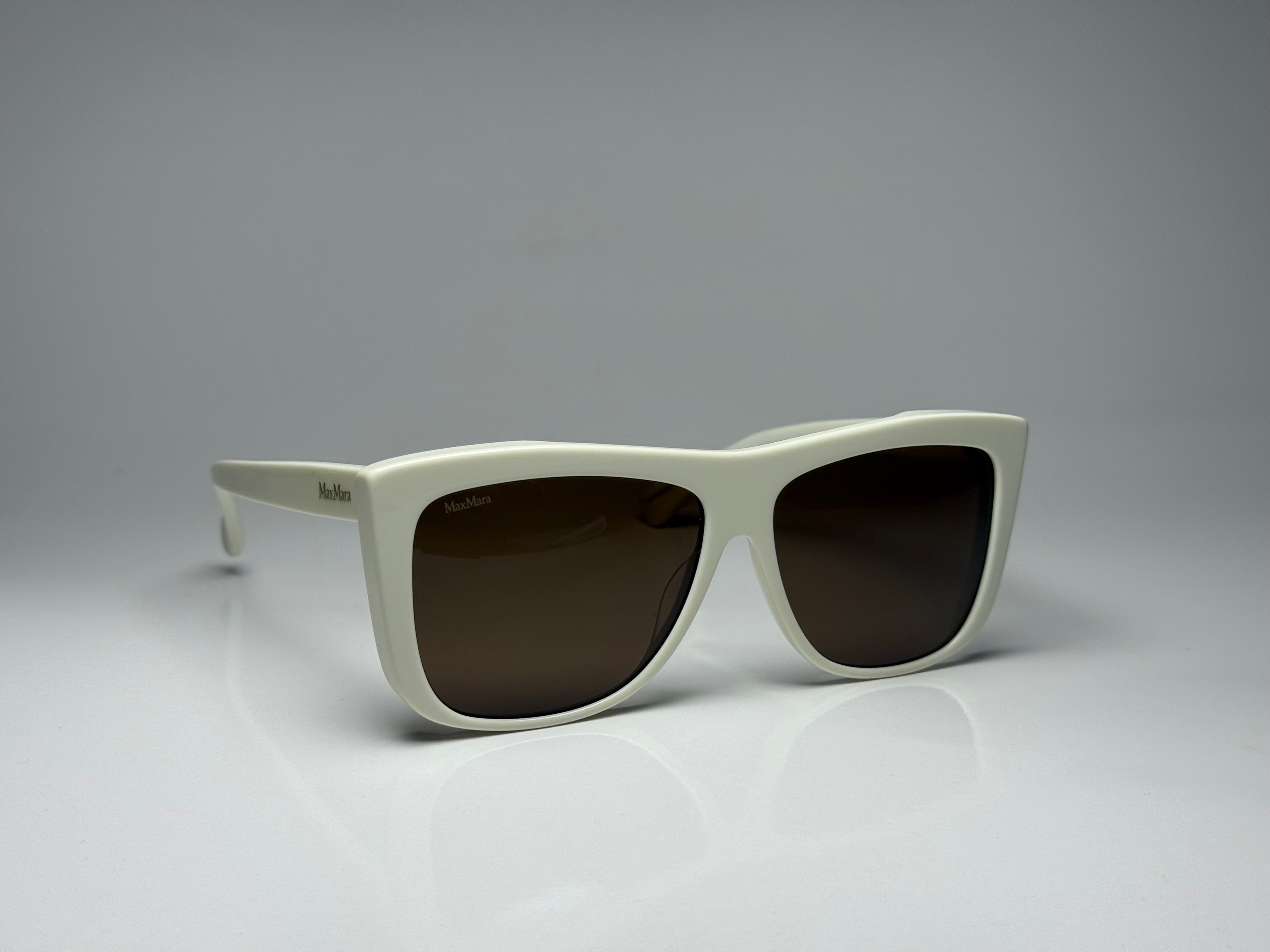 Max Mara MM0066 21E Sunglasses – White / Brown Mirror