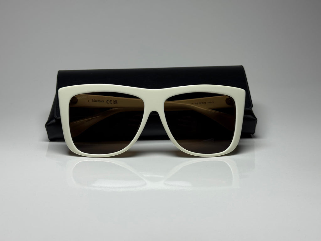 Max Mara MM0066 21E Sunglasses – White / Brown Mirror