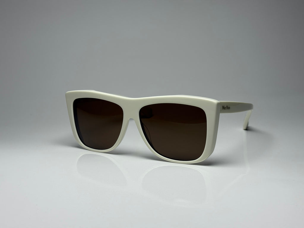 Max Mara MM0066 21E Sunglasses – White / Brown Mirror